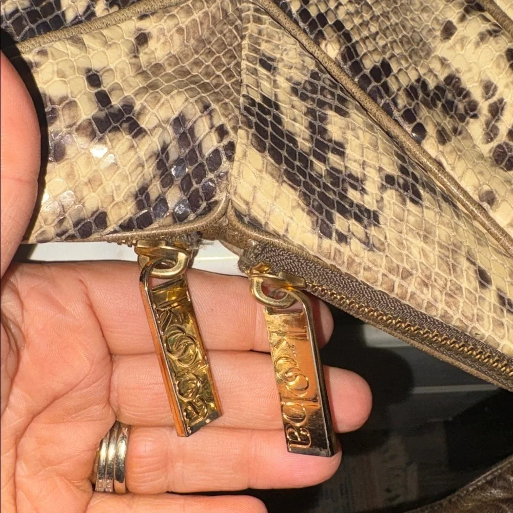 Y2K style chunky KOOBA Python Snakeskin leather bag -